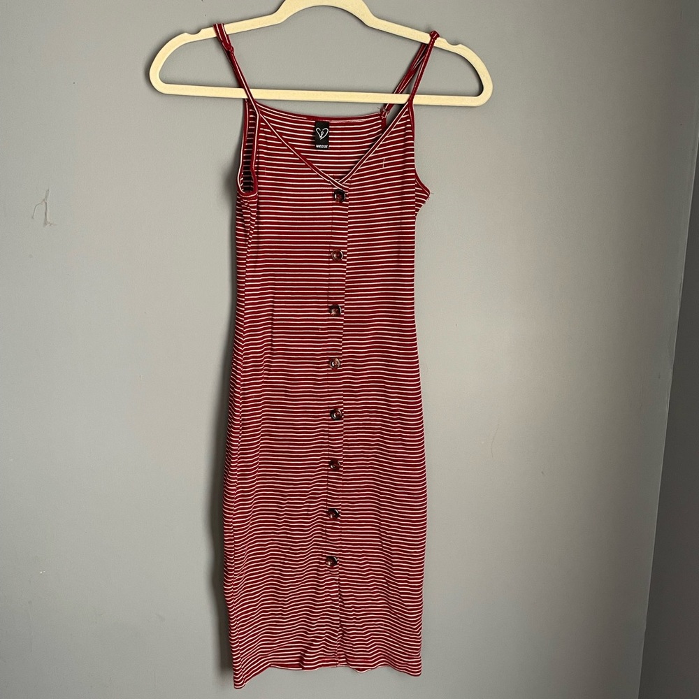 Windsor Red Striped Midi Dress